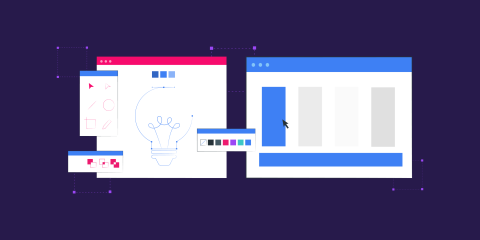 image of two computer windows showing sketches and development